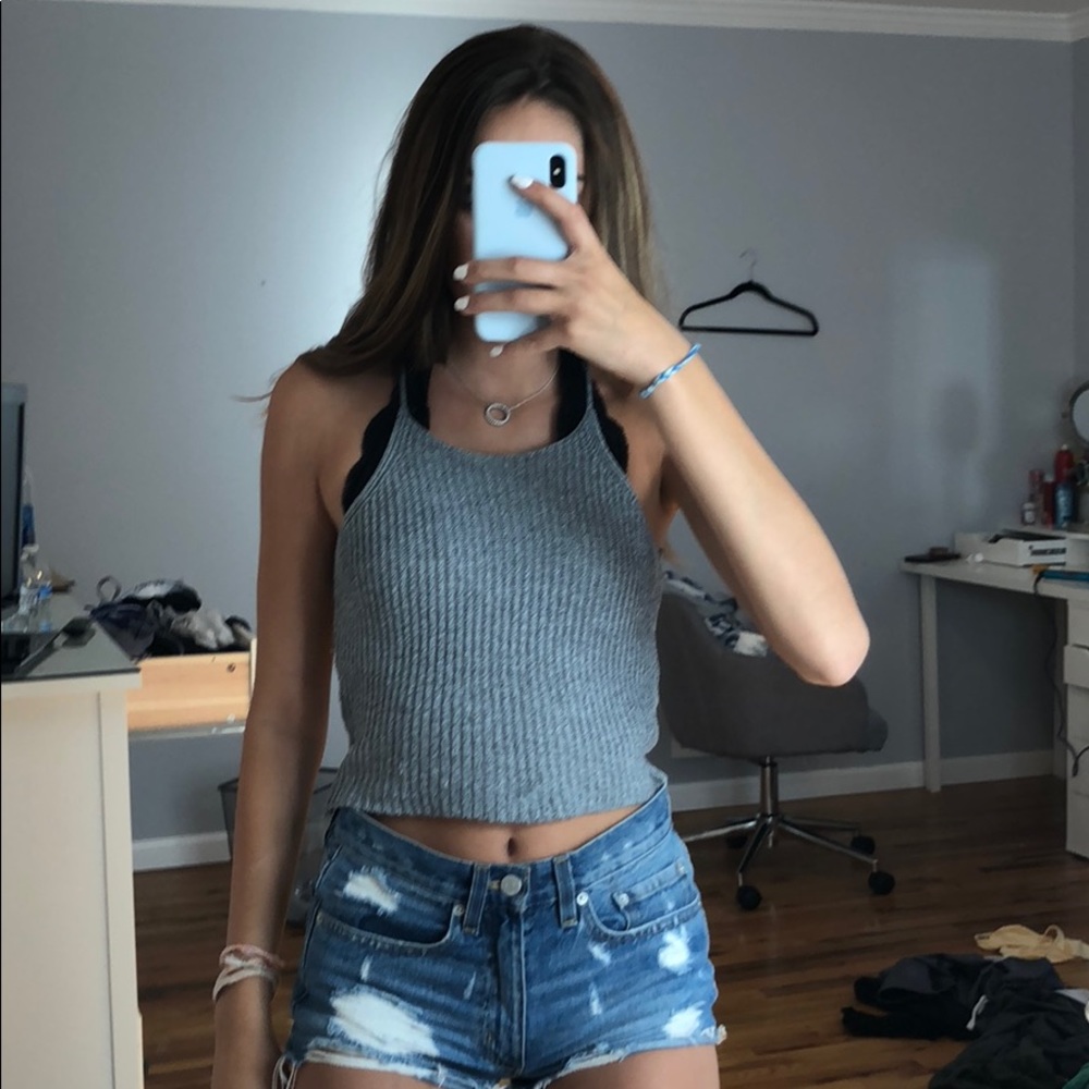 grey knit tank